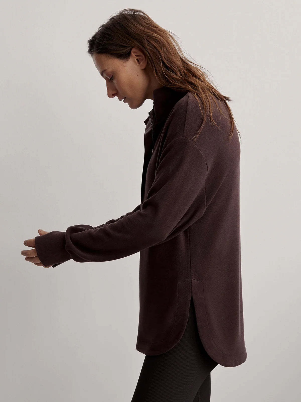 Roeder Half Zip Midlayer in Coffee Bean