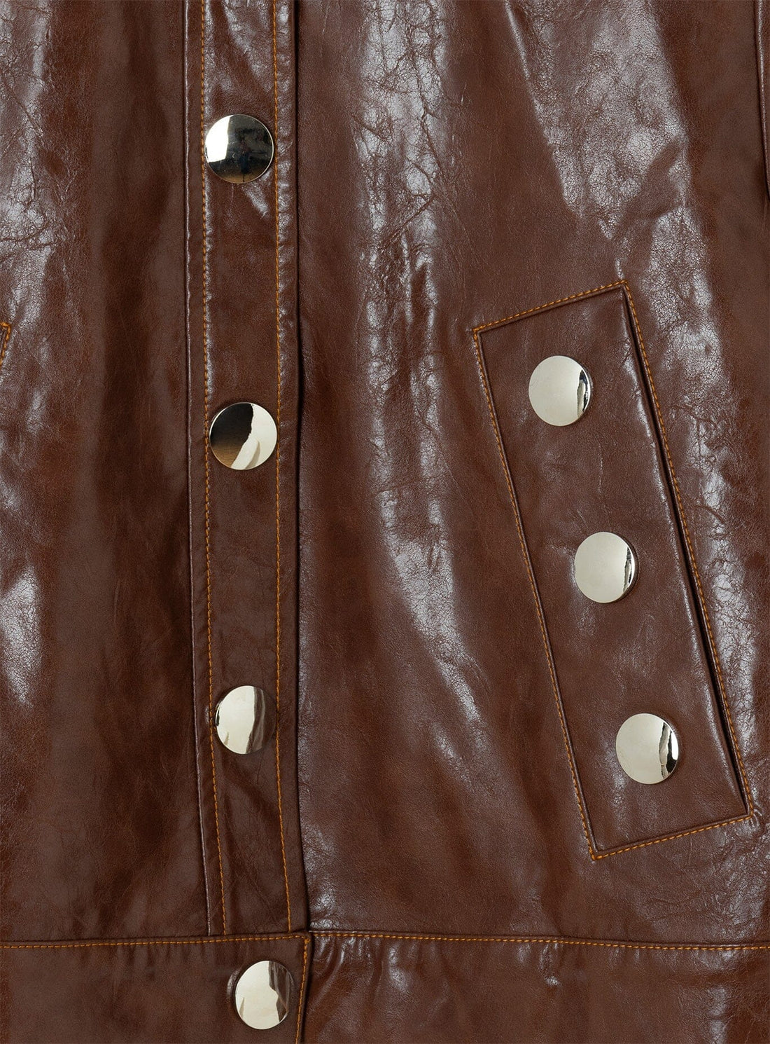 SHIRLEY BROWN FAUX LEATHER JACKET