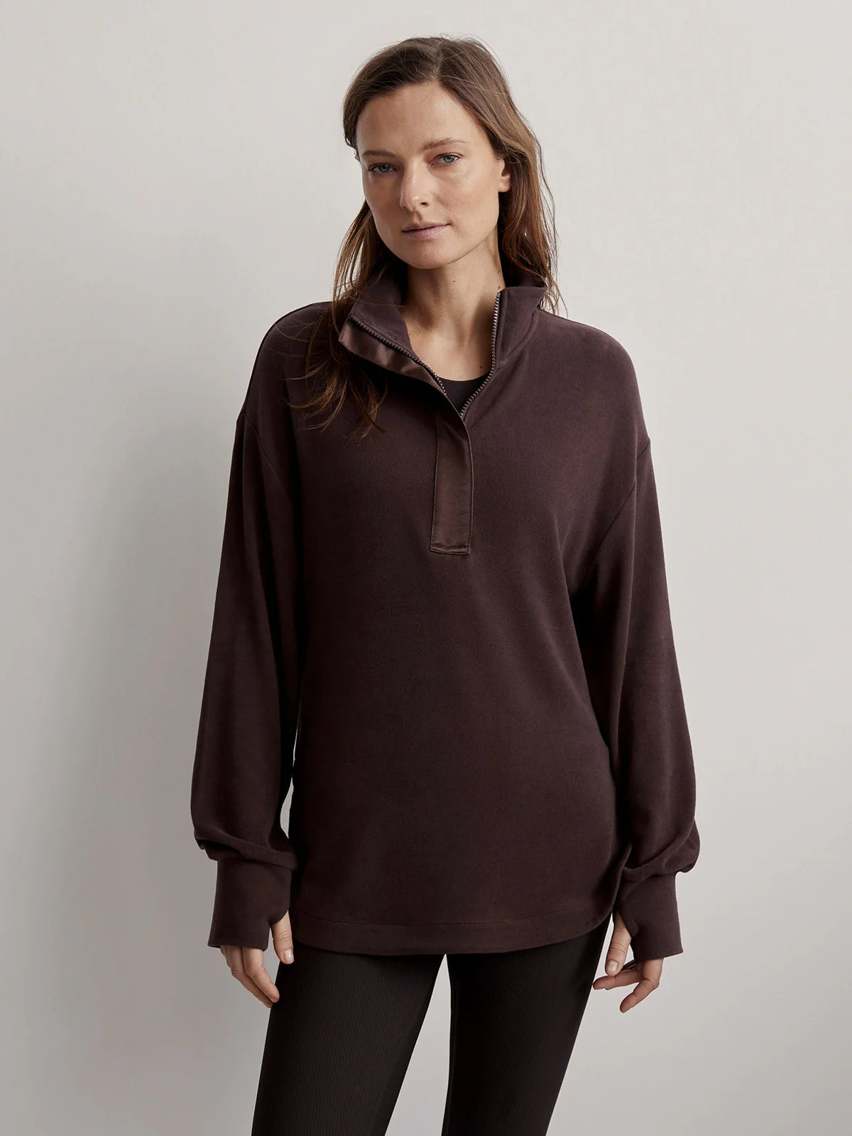 Roeder Half Zip Midlayer in Coffee Bean