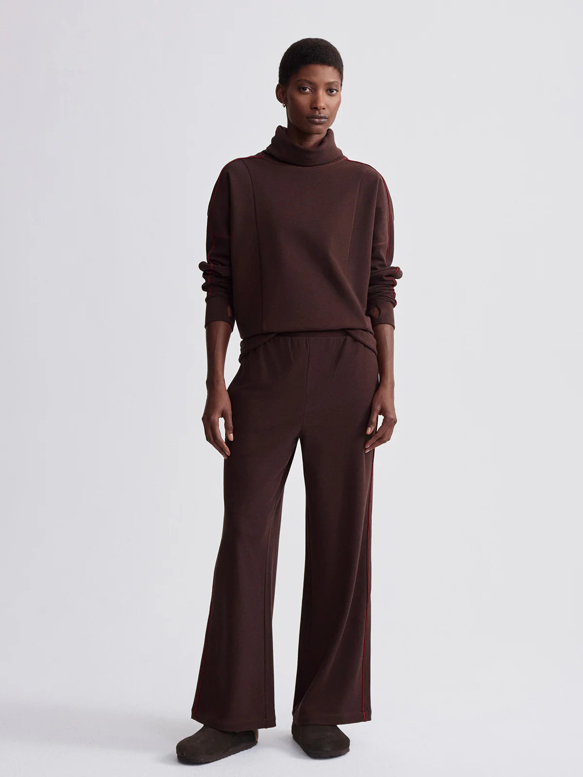 Ariana Brushed Rib Wide Leg Pant 28"