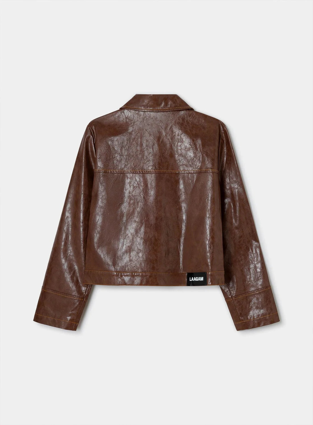 SHIRLEY BROWN FAUX LEATHER JACKET