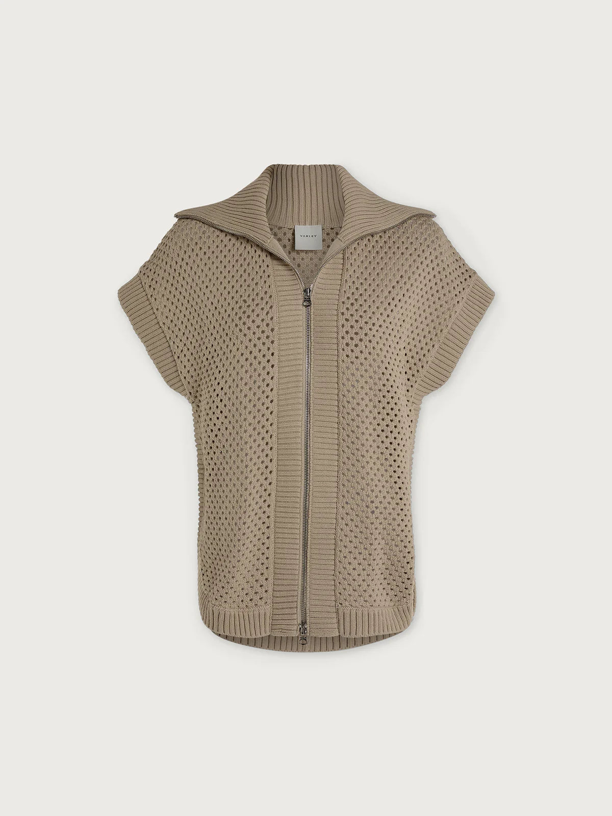 Gianna Zip-Through Vest in Cashmere Stone