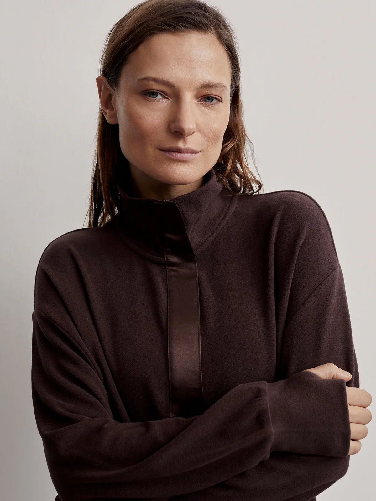 Roeder Half Zip Midlayer in Coffee Bean