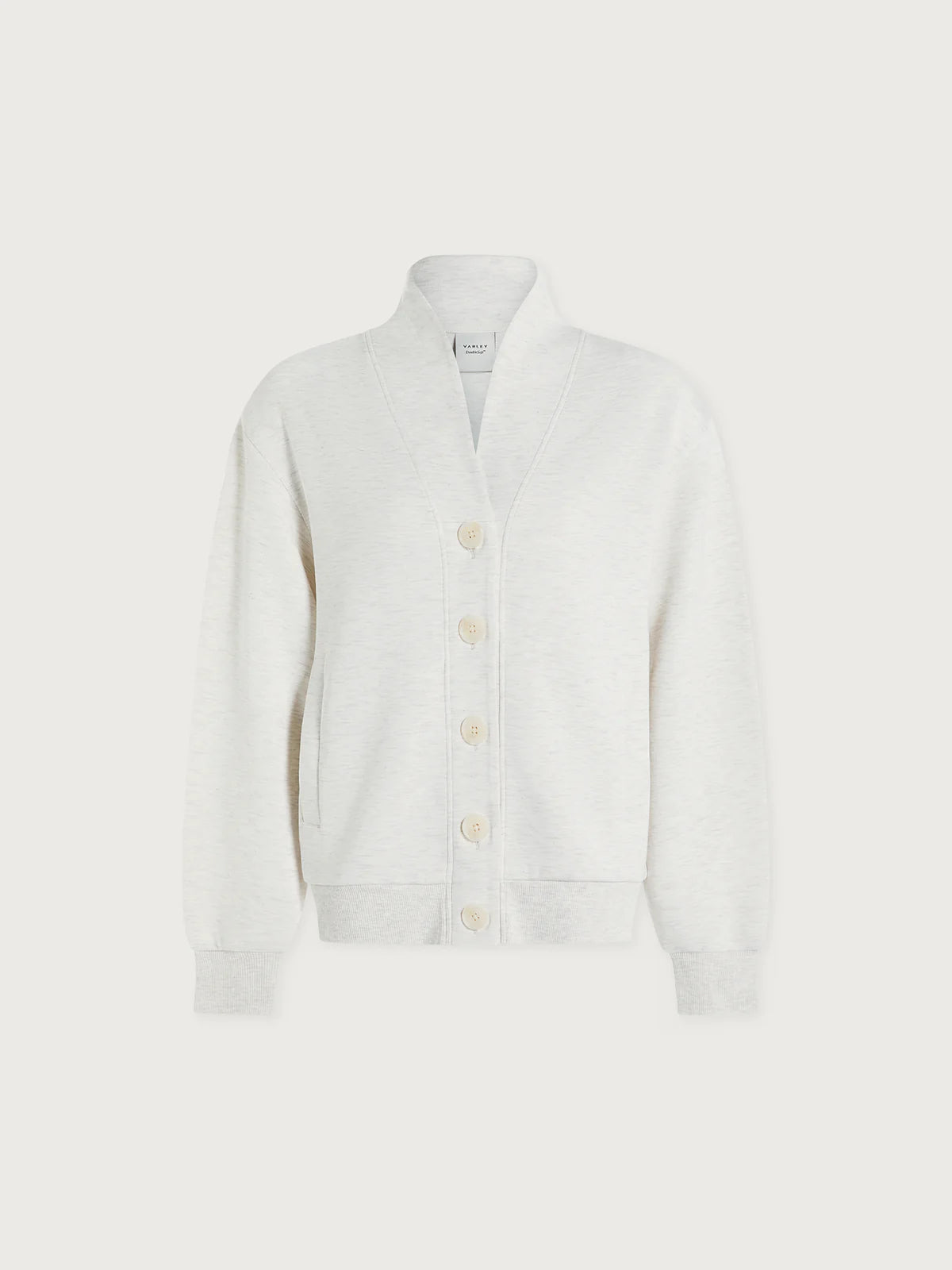 Celeste Button Through Sweat in Ivory Marl