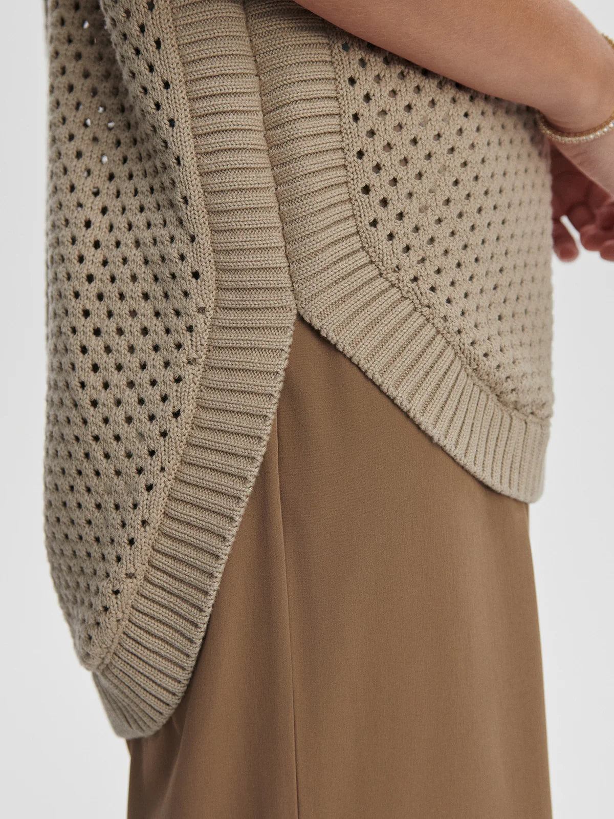 Gianna Zip-Through Vest in Cashmere Stone