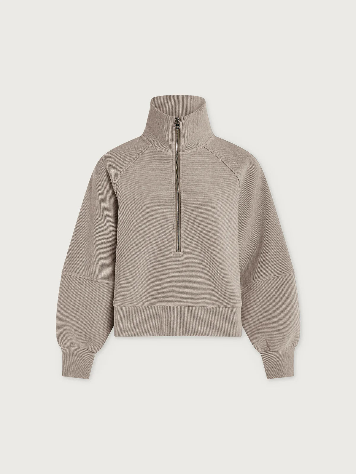 Milano Half-Zip Sweat in Taupe Marl