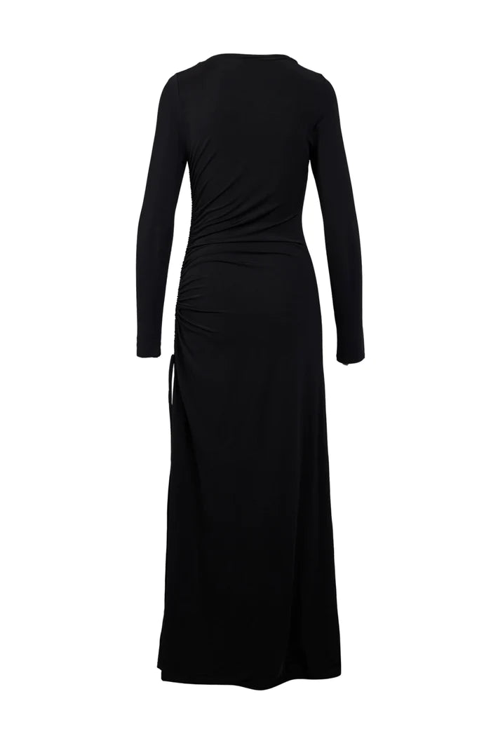 TINA BROOCH DRESS BLACK