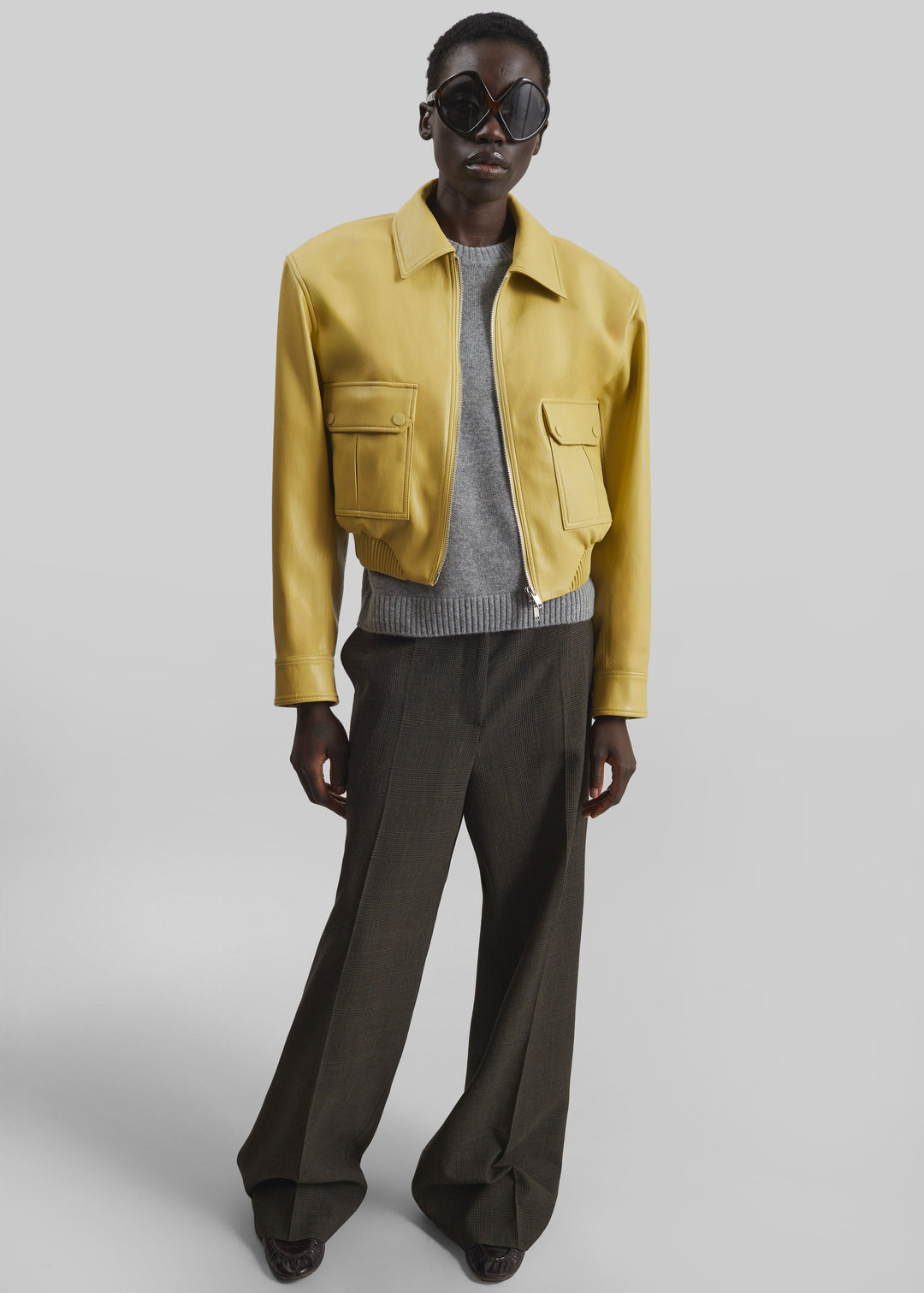 PARIS LEATHER JACKET - YELLOW