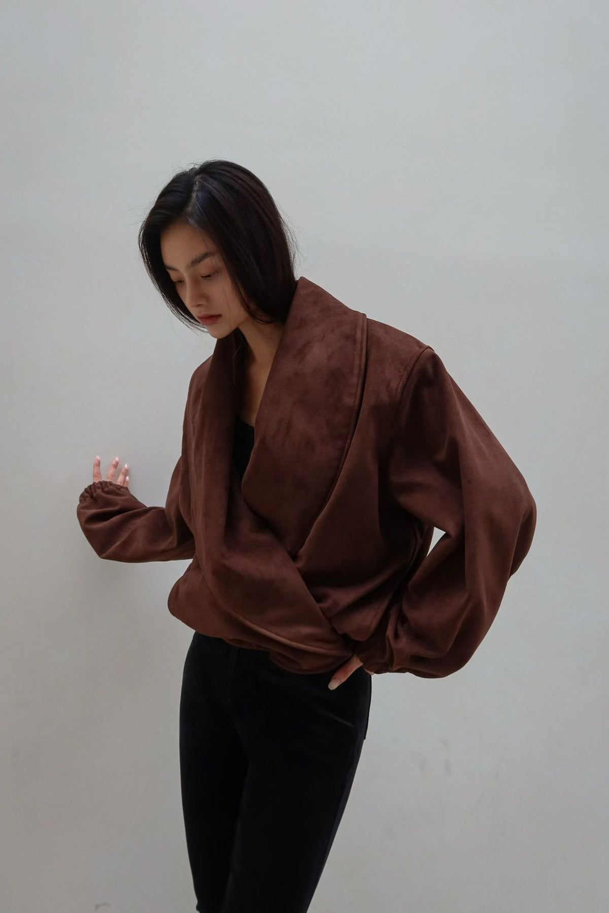 MILAN SUEDE JACKET - ESPRESSO BROWN