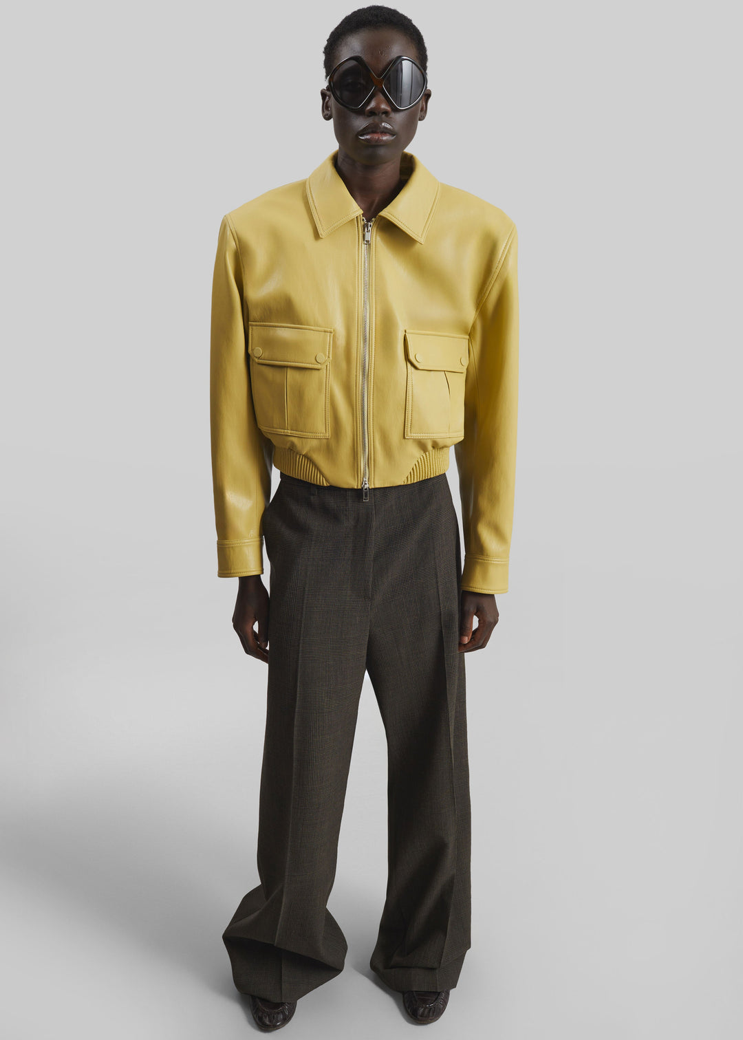 PARIS LEATHER JACKET - YELLOW