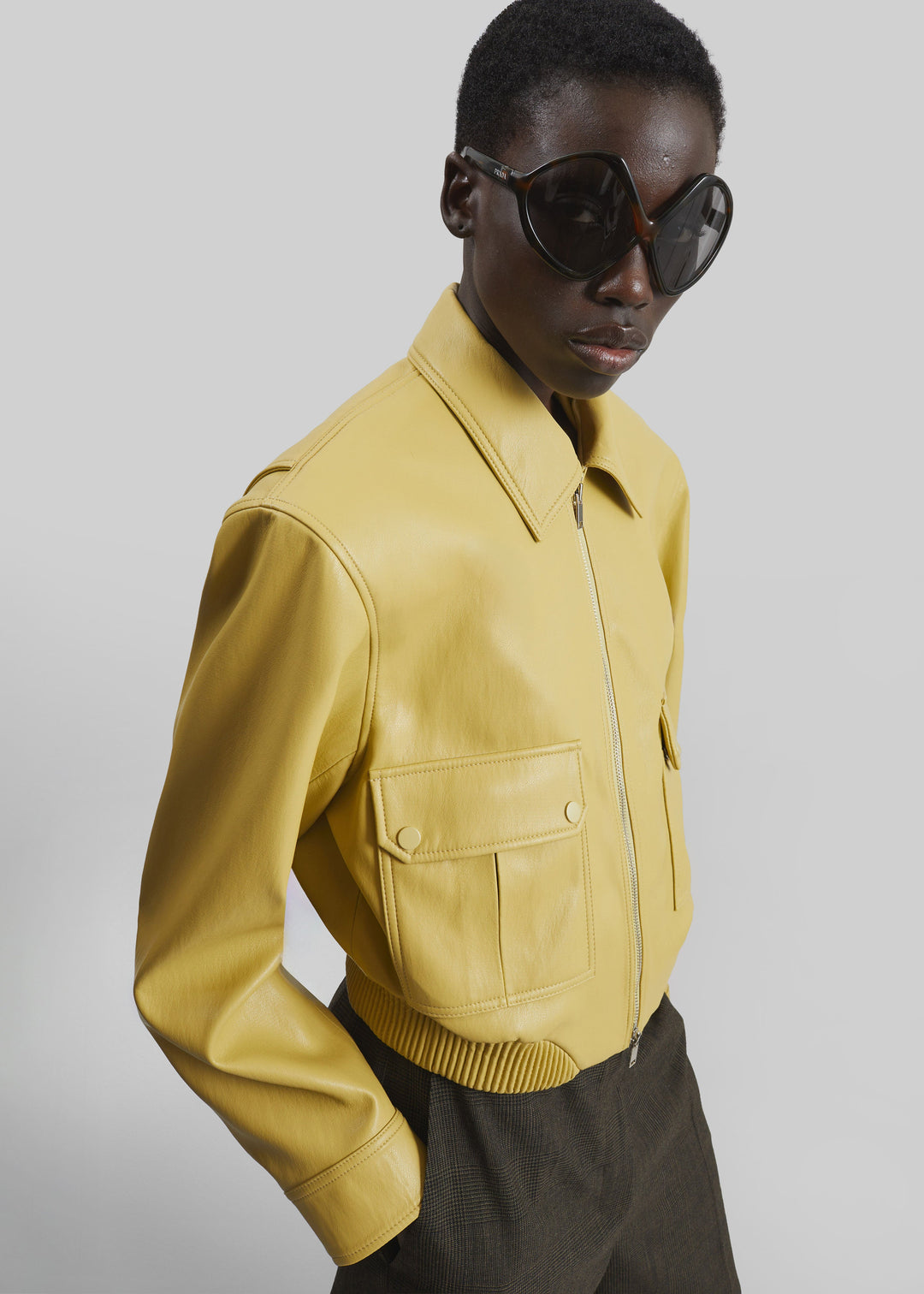 PARIS LEATHER JACKET - YELLOW