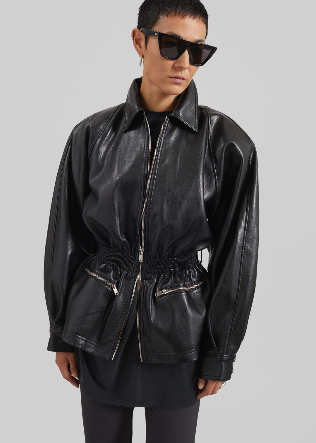 ANNE LEATHER JACKET - BLACK