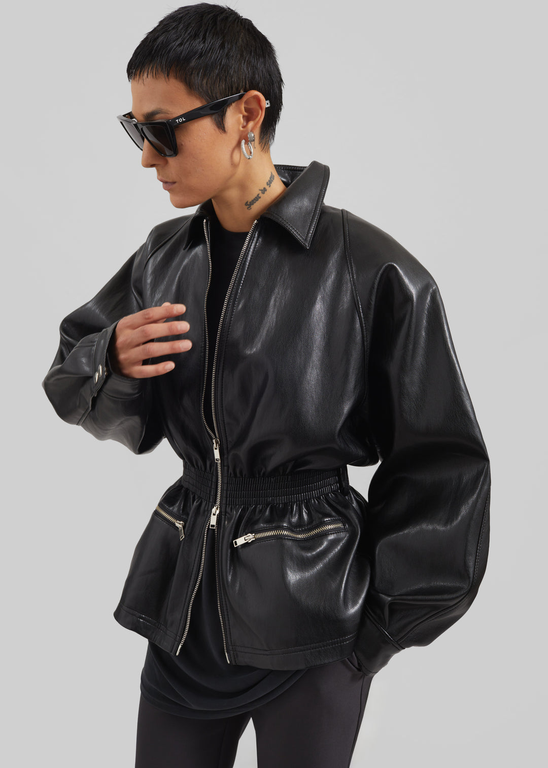 ANNE LEATHER JACKET - BLACK