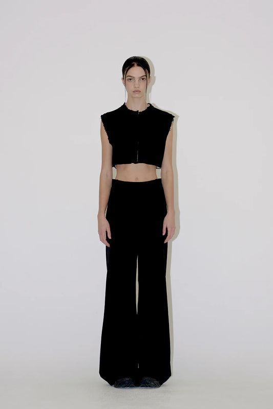 RELAXED WIDE TROUSERS PANT IN BLACK