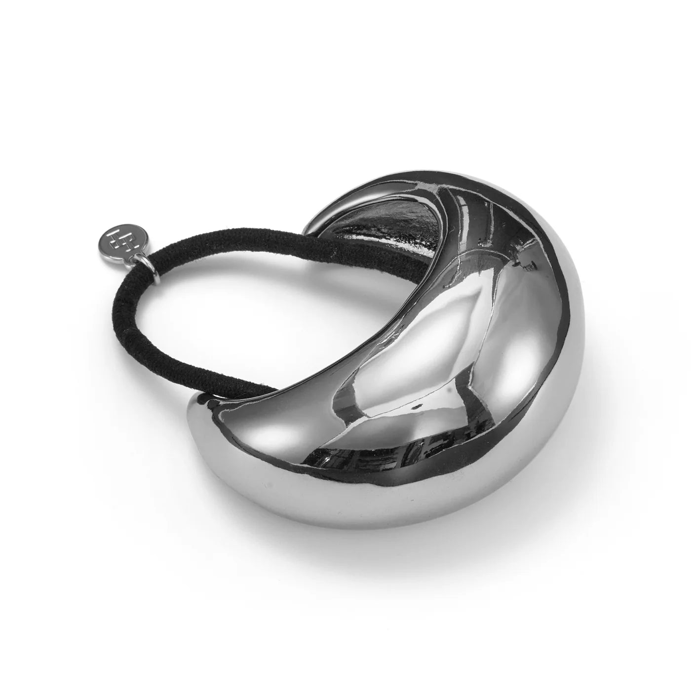 GLOSSY DOME PONY CUFF RHODIUM