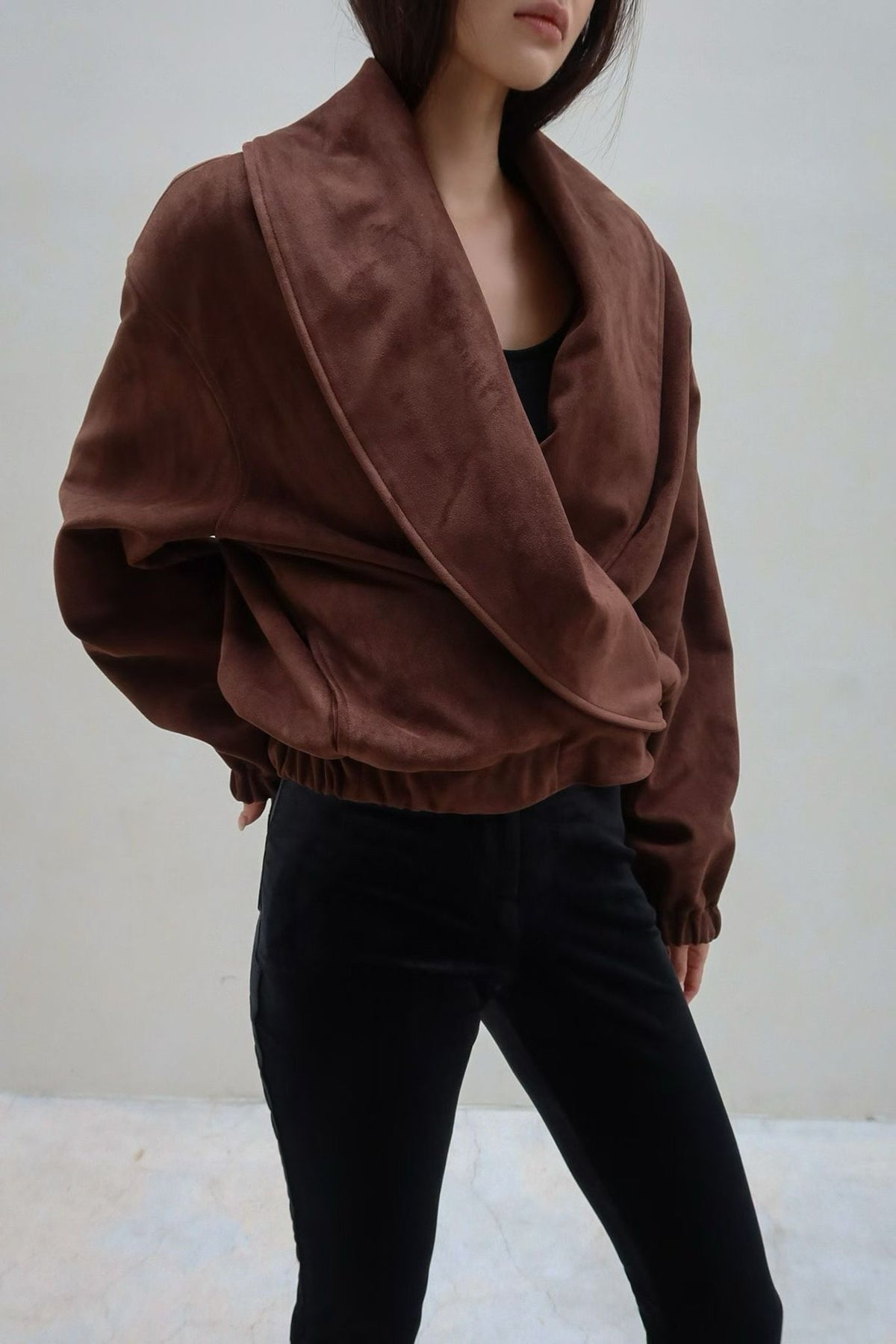 MILAN SUEDE JACKET - ESPRESSO BROWN
