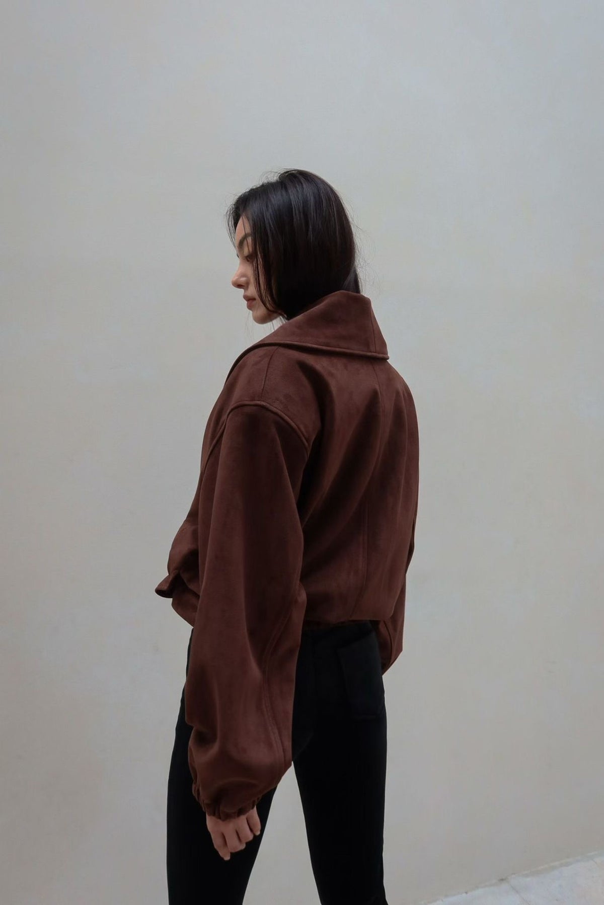 MILAN SUEDE JACKET - ESPRESSO BROWN