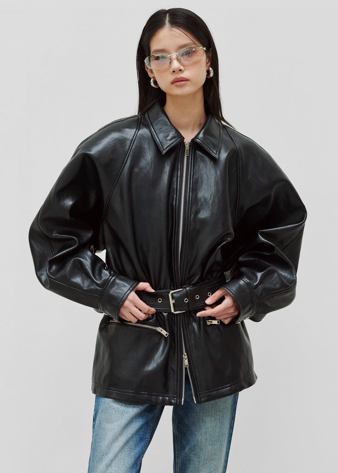 ANNE LEATHER JACKET - BLACK