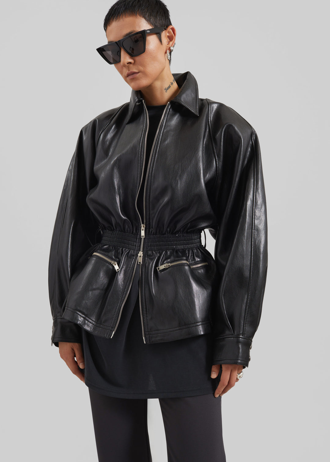 ANNE LEATHER JACKET - BLACK