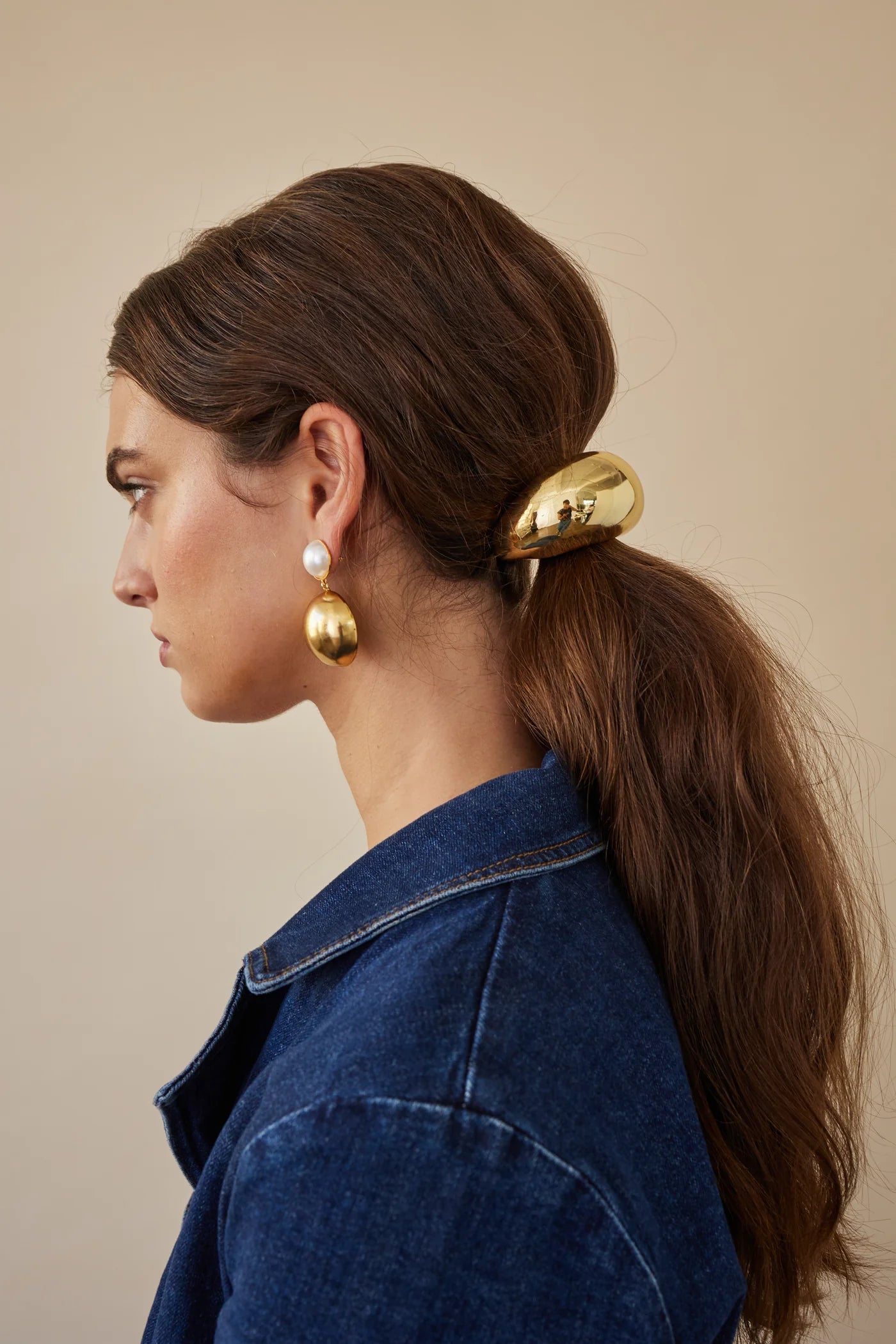 GLOSSY DOME PONY CUFF GOLD