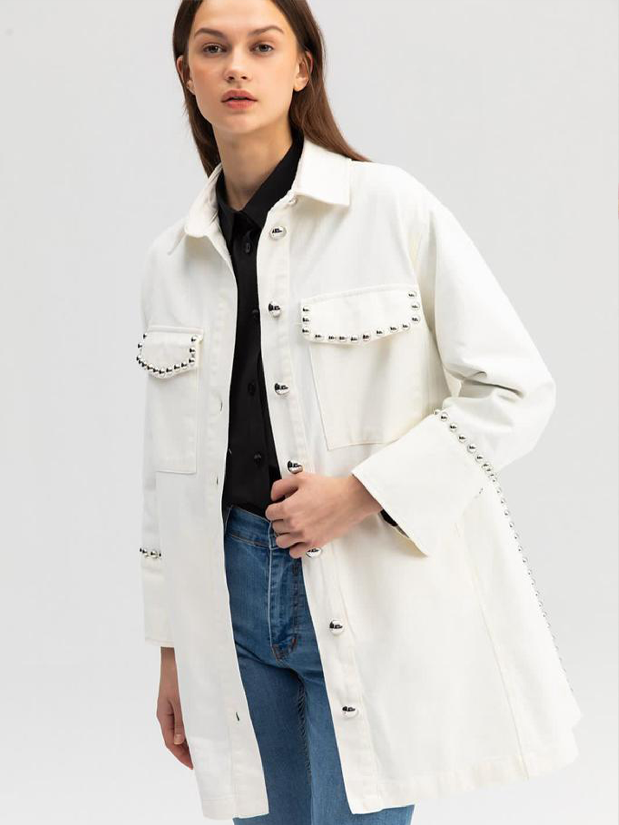 RAE DENIM JACKET IN BEIGE